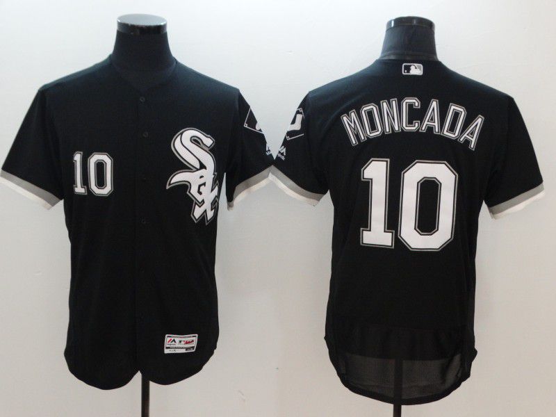 Men Chicago White Sox 10 Moncada Black Elite MLB Jerseys